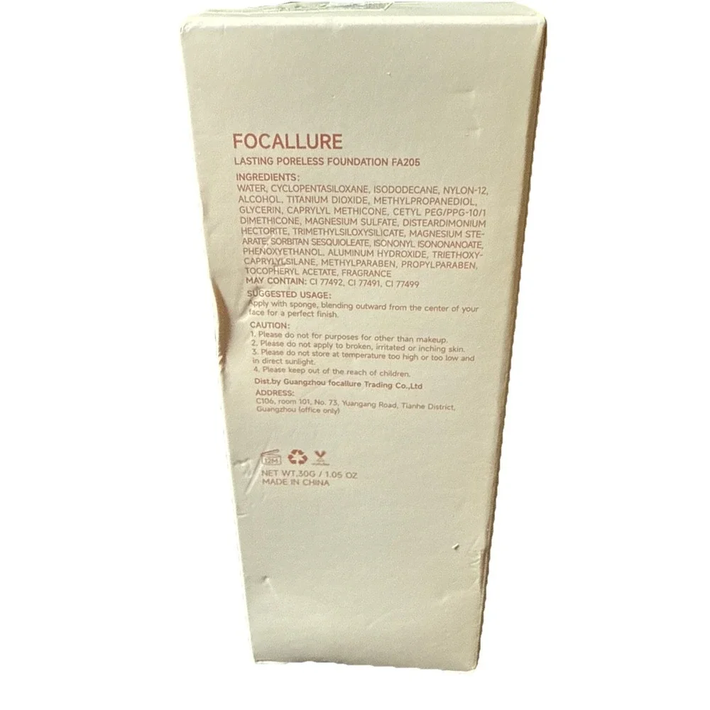 Focallure Poreless Lasting Poreless Foundation - YL23 FA205 - 1.05 oz / 30 g